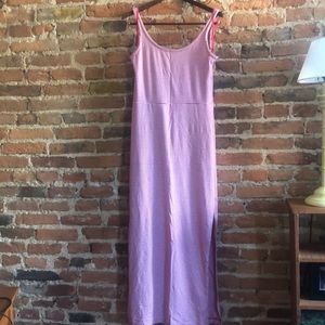 Red and white stripe maxi w small side slip